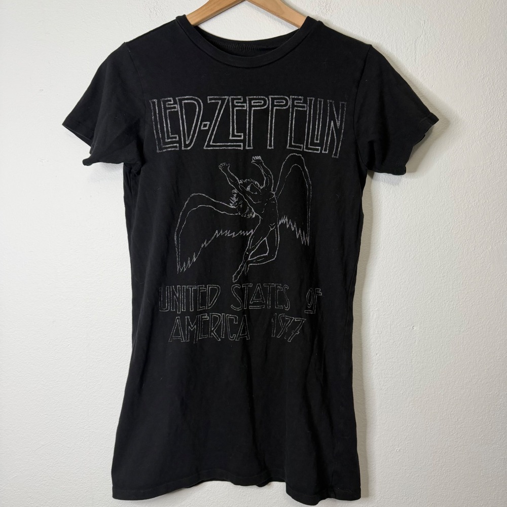 Led Zeppelin - Logo Graphic Tee Shirt Mini Dress Punk Goth Size XS